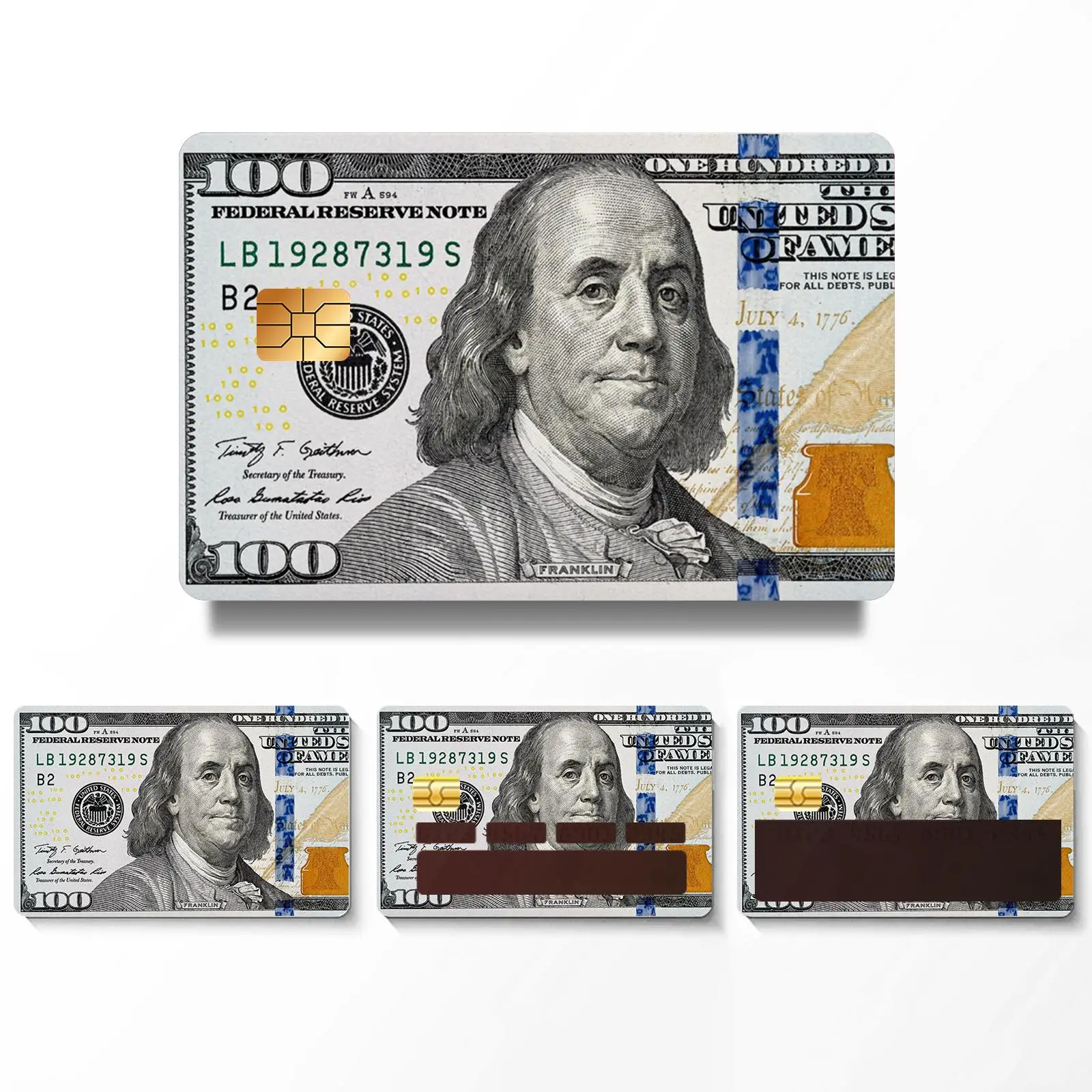 Credit Card Skin Sticker, 4 Counts/set Ultra-thin Waterproof Scratch Resistant Credit Card Skin Sticker, Personalized Bank Card Skin Protector