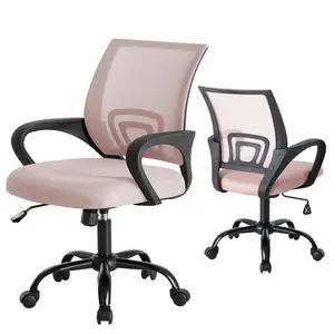 Ergonomic Office Chair, Mid-Back with Lumbar Support, Rocking and 360° Swivel for Home, Gaming, or Office