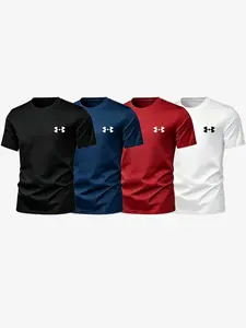 Summer Men's Basic Sporty Short Sleeve T-Shirt, Breathable Quick-Dry, Casual Loose-Fit, Gym Training, Multi-Color, Graphic Pattern