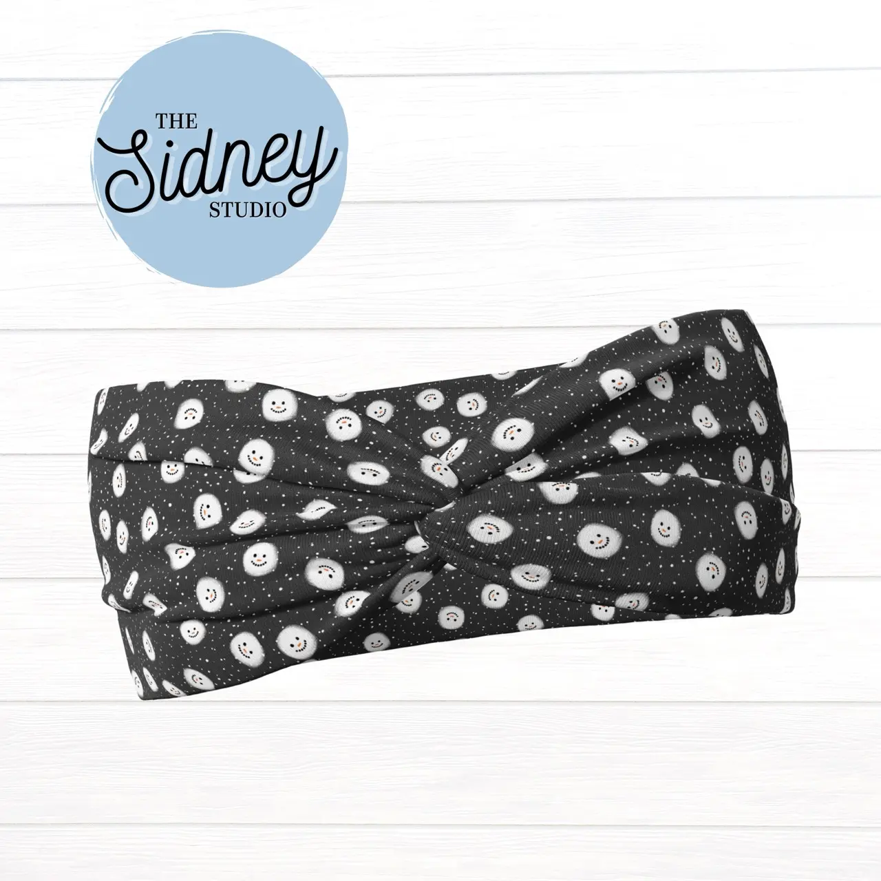 The Sidney Studio Winter Snowman Marshmallows Headband Wide Twist Headband for Women Soft Double Brushed Polyester Stylish Practical Hair Accessories