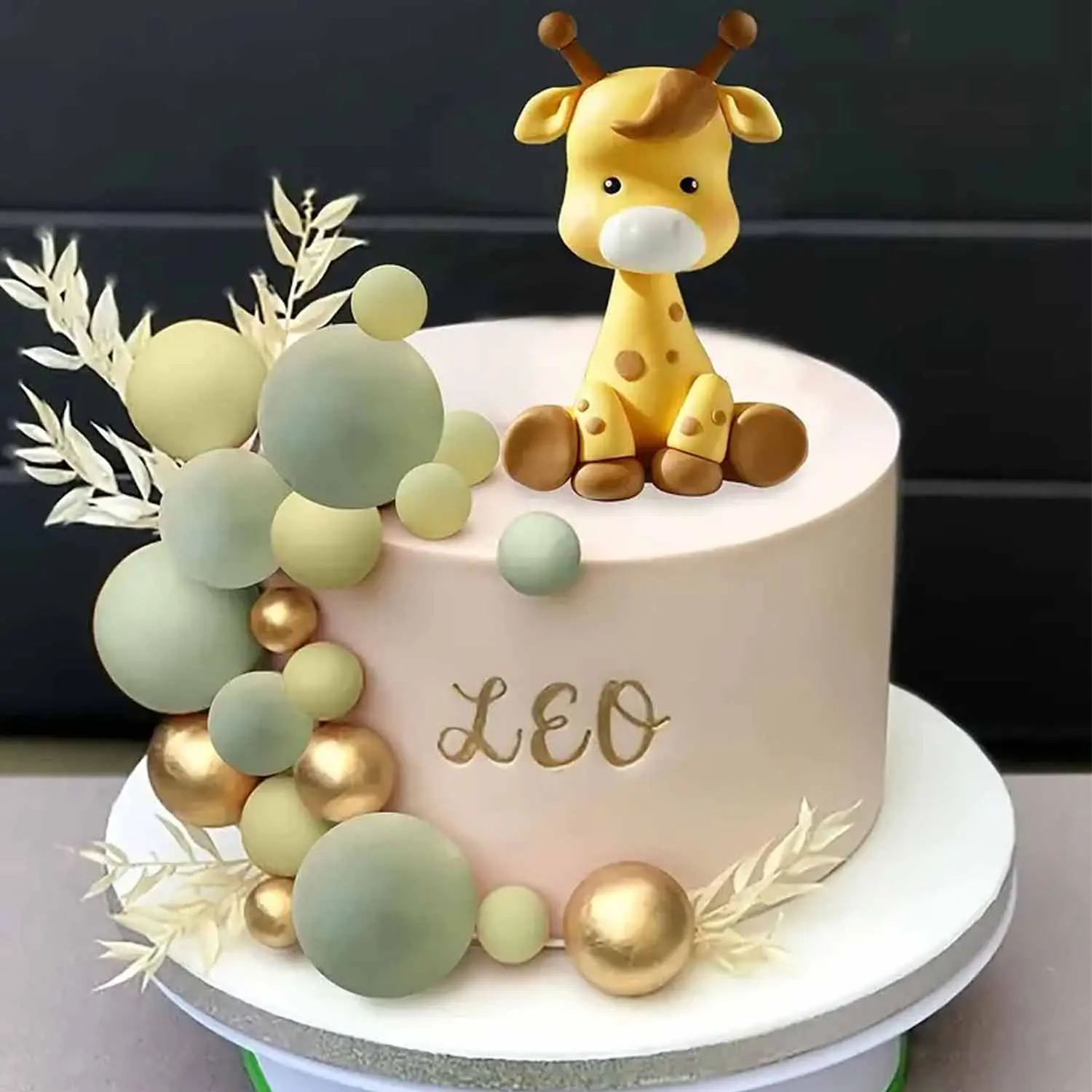 Giraffe Theme Cake Decoration Set, Foam Balls, Perfect for Baptism and Birthday Parties, Party Supplies