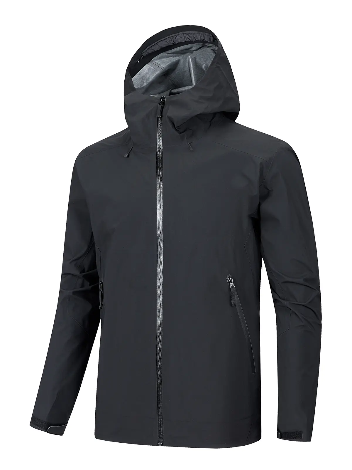 KINO Men's Bastion 3L Hardshell Jacket - Waterproof & Breathable, Dynamic Ventilation, Storm-Ready Hood, Customisable Fit, 100% Nylon Fabric Coats Menswear, Black