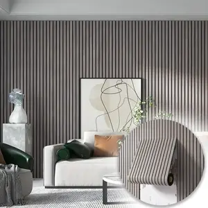 3D Striped Self-Adhesive Wall Panels, Thick Wood Grain Wallpaper, Easy Installation Home Decor, Modern Wave Pattern for Living Room Bedroom