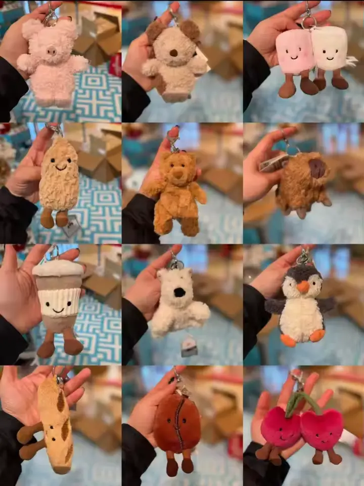 Jellycat Keychain Plush 2026 Cute Plush Keychain Collection, Super Soft Kawaii Stuffed Animal Bag Charm, Backpack Pendant, Birthday Christmas Back to School Gift