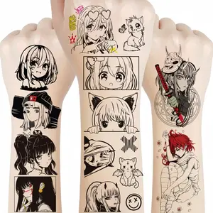 30 PCS Anime Character Temporary Tattoos, Cute Waterproof Stickers, Original Secondary Series Fake Tattoos, Cosplay, Music Festival, Party Gifts
