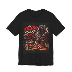 JK’s BBQ Pit “The Dark Smoke Rises” T-Shirt – BBQ Grunge Graphic Tee