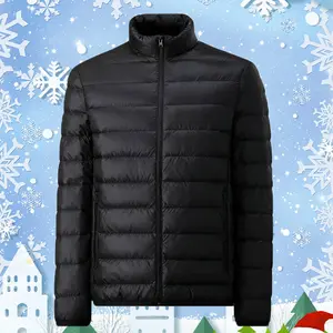 Men's Stand Collar Cotton Jacket, Warm Winter Coat, Made with Windproof Waterproof Fabric, Quilted Lining for Cold Resistance, Machine Washable, Slim Fit, Convenient Side Pockets, Suitable for Daily Commuting, Casual Outings, Light Travel, Business Trips,
