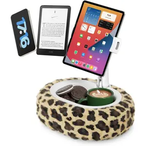 Tablet Pillow Stand,Kindle Pillow Stand, Compatible with 4-11" Tablet/Phone with Small Bowl, Kindle Holder Accessories,Idea for Reading and Video Watching On Bed,Leopard
