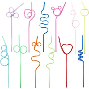 36 count Crazy Straws, Colorful Funny Straws for  Reusable Silly Straws for , Great for Parties and Birthday Party