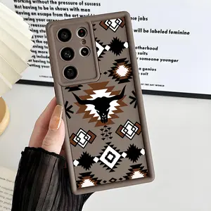 Vintage Western Cowboy Pattern Phone Case, Enhanced Camera Protection,Shockproof Skin-Friendly Touch Soft Cover for Samsung Galaxy S21 S22 S23 S24 S25 S26 Ultra Plus FE A13 A14 A15 A16 A17 A33 A34 A35 A36 A52 A53 A54 Note20