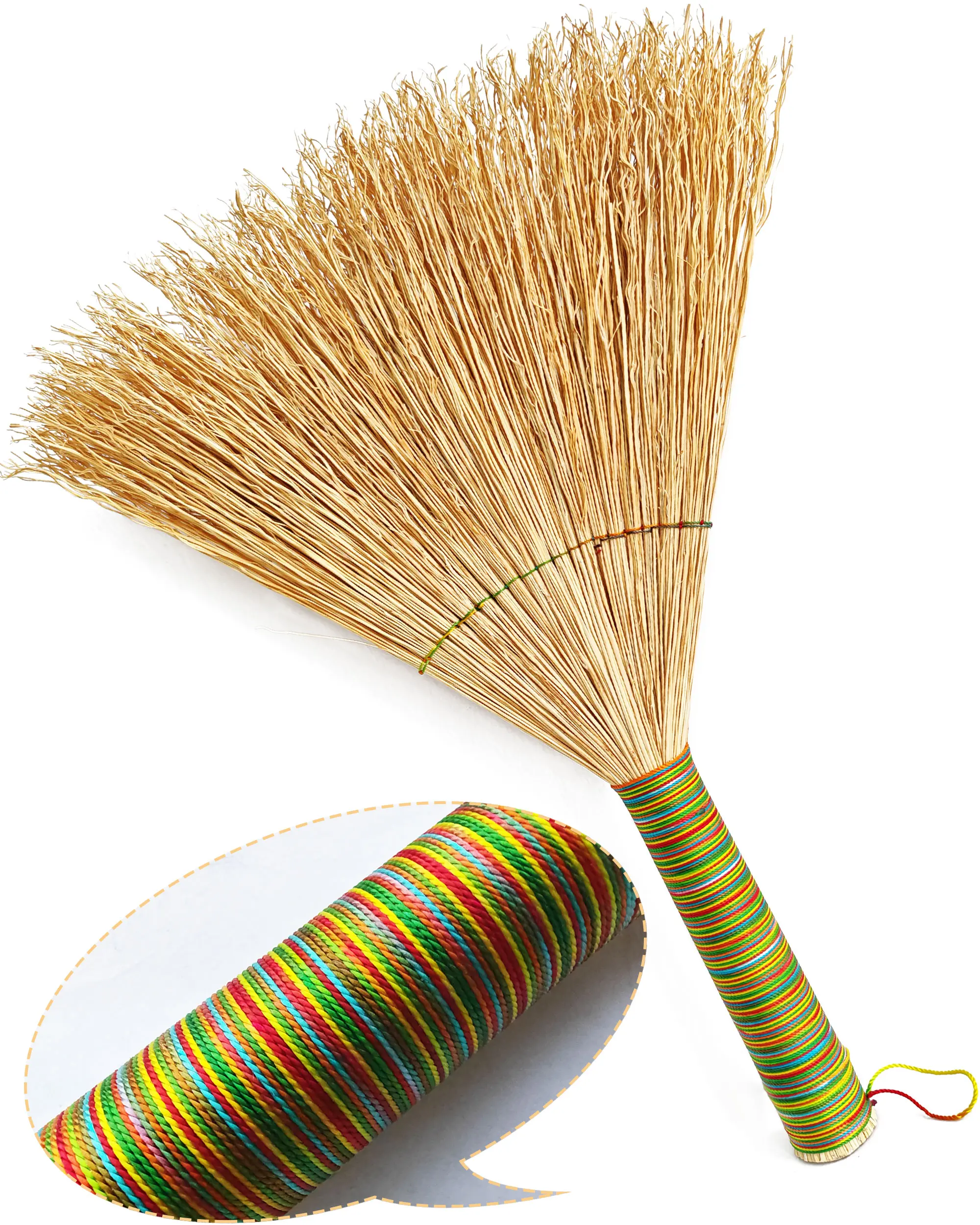 14 Inch Corn Whisk Broom Hand held  Broom  Mini Straw Broom Small Vintage Rural Straw Broom for Cleaning or  decoration - Natural Bristle Rustic Farmhouse Cleaning Tool