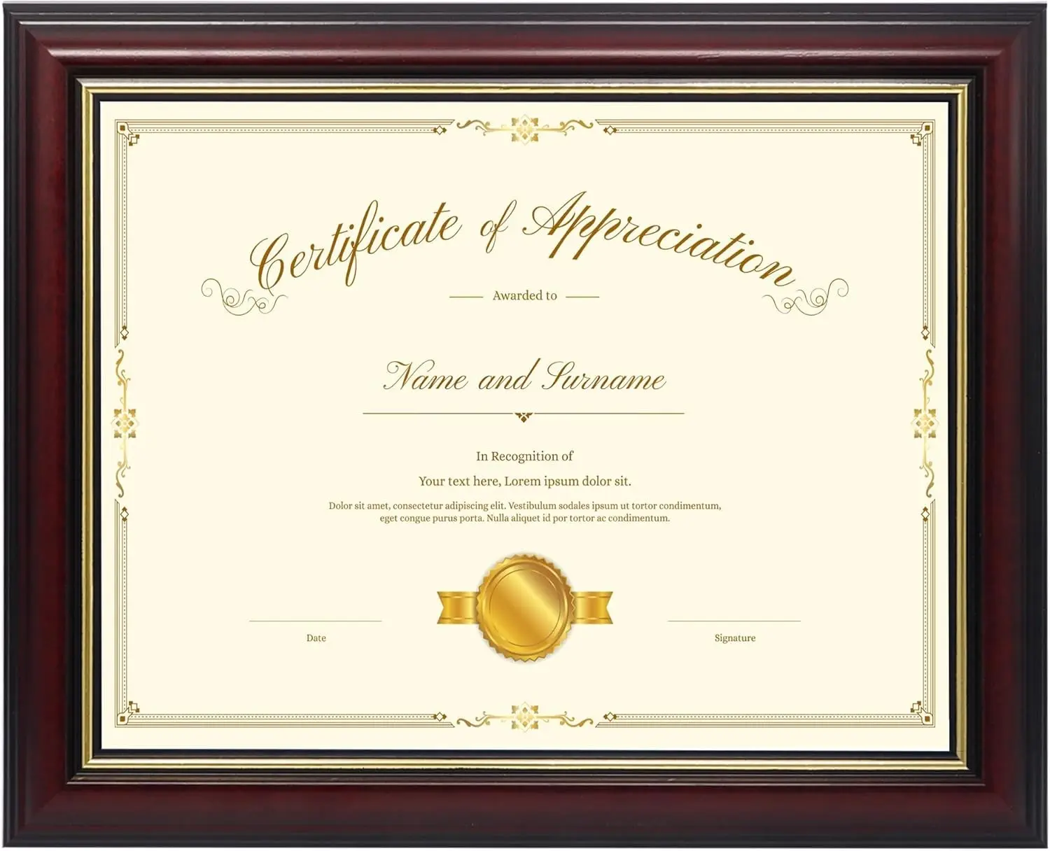 8.5x11 Wood Diploma Frame, 8-1/2 x 11 frame,Certificate Document Frame, Picture Frame with UV Protection Acrylic & Solid Wood,Cherry Finish for Wall and Tabletop