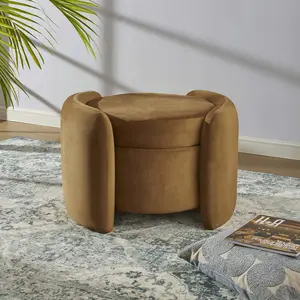 Modway Nebula Upholstered Performance Velvet Ottoman in Cognac