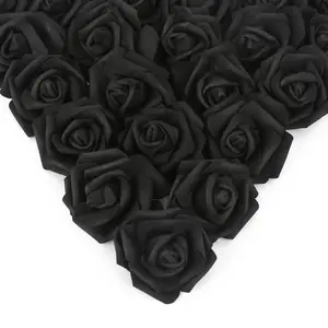 100-Piece Bulk Latex Foam Artificial Flowers, Real-Looking Blush Pink Artificial Rose Heads, Wedding Decoration Ornaments for DIY Projects, Table Decor