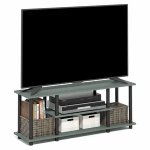 TURN-N-TUBE TV Stand, 3-Tier No Tools 3D Entertainment Center, TV Console for TV up to 50 Inch, for Living Room, Bedroom, Sage Green