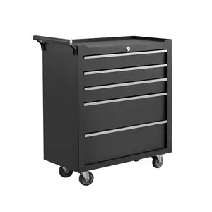 Garvee 5-Drawer Rolling Tool Chest – Lockable Tool Storage Cabinet with Wheels, Portable Organizer with Locking System & Drawer Liners for Garage & Workshop