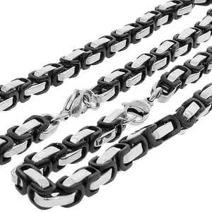 My Daily Styles Black Male Casual Link Chain Bracelet Set - Includes Multiple Chain Styles, Various Link Designs, Different Clasp Options