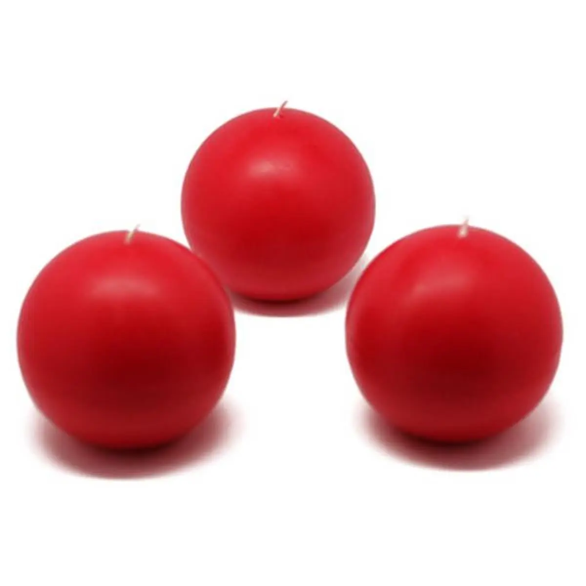 212 MAIN Traditional Style Ball Candles, 36-Piece Set of 3-Inch Red Wax Spheres, 24-Hour Burn Time, Unscented for Home Decor & Camping, Solid Color, Burns 24 Hrs, Set Pack, Uniform Spheres, Handmade, Room Decor, Long Burn
