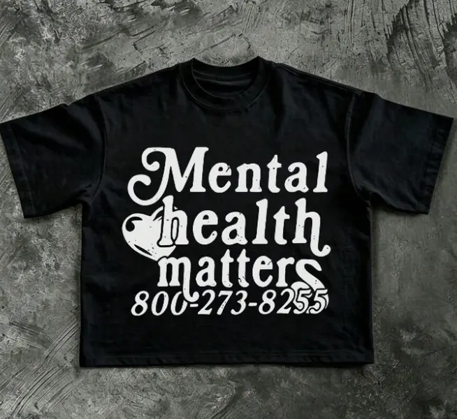 Empowering self healing mental health matters vintage letter crop tee anxiety awareness daily comfort summer 100% cotton short sleeve adhesive print unisex black cropped top