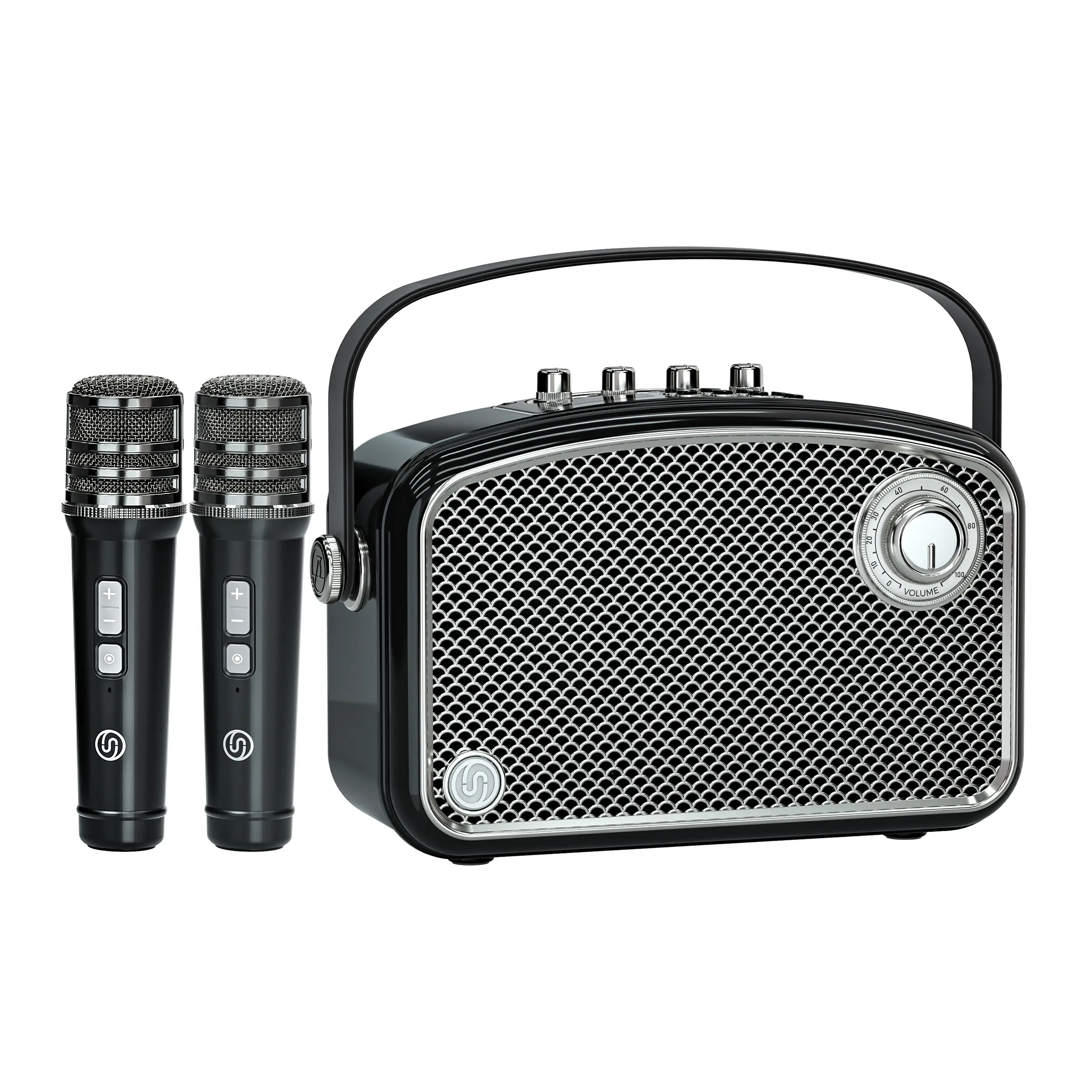 SUPNIU 120W Rechargeable Bluetooth Voice Amplifier with 2 Wireless Mics - Portable PA Audio Speaker, Karaoke Machine for Christmas, Birthday Events, Outdoor Use, Streaming