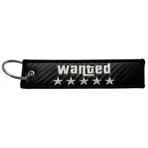 GTA Style 5-Star "WANTED" Carbon Fiber Style Keytag