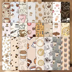 24pcs Creative Coffee Elements Non Repetitive Series Simple Hand Account Artistic Creative Paper Bookmarks Small Cards Book Decoration Cards Reading Label Cards Book Accessories Office Supplies