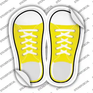 Yellow Solid Novelty Shoe Outlines Sticker Decal