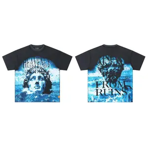 FIRST ROW Heavenly Bodies Rhinestone Crop Tee | 2026SS LA Streetwear Vintage Washed White Ink Print | Distressed Short Sleeve | Y2K Hip Hop Unisex Summer Coachella Casual Top | TikTok Shop Deals | Trendy Daily Outfit