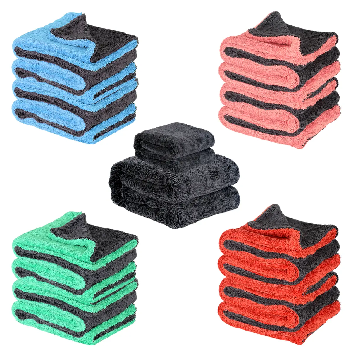 2-Count Super Absorbent Microfiber Car Washing Towels, 1300GSM Extra Large 90x60cm Quick-Drying Streak-Free Durable Cloths for Car Wash, Window Cleaning