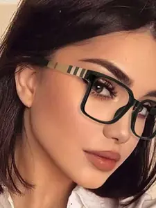Women's Vintage Square Frame Glasses, Fashion Transparent Lenses, Trendy Eyewear for Daily Use, Suitable for Students and Workplace, Stylish Square Frames, Vintage Style Glasses, Square Eyeglasses