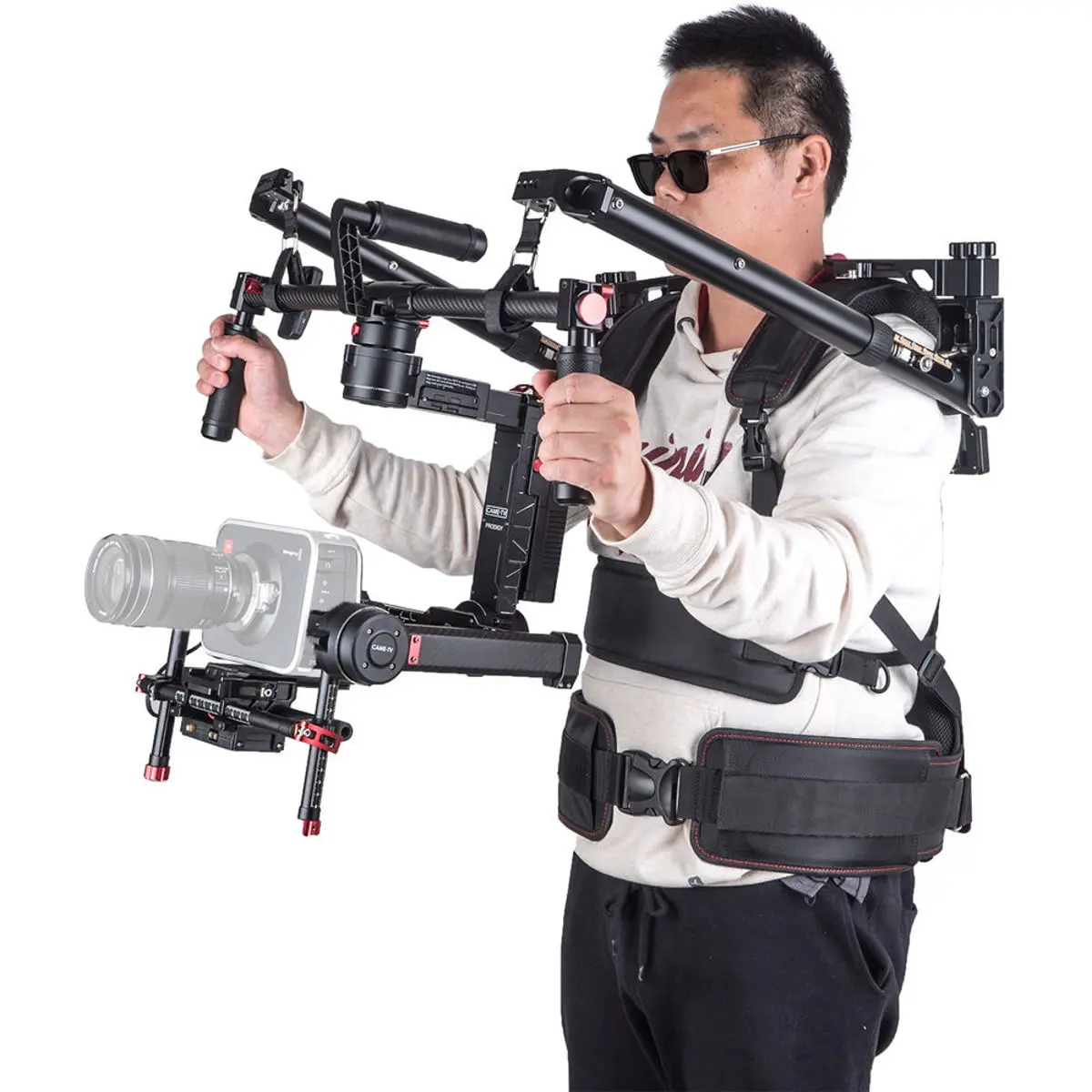 Came-TV Durable Gimbal Vest Support with Handle, 19-48.5 Lbs Capacity for Digital Cameras & Camera Accessories, 0.5g Precision Compatibility, Weight Distribution