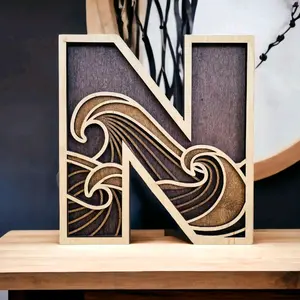 Wave Alphabet Letters - Letter Wall Art - Initial Wall Art - Wall Art - Monogram Letter Artistic Decor