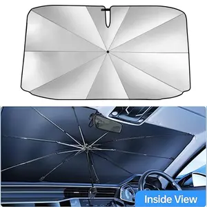 Universal Fit 10-Layer Car Sun Visor (55x31.5"/57x33.5") - Foldable Windshield Cover with Clip for UV Ray Blocking & Interior Cooling