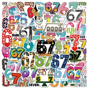 50-piece set of fun number 67 male stickers, suitable for scrapbooks, diaries, laptops, water bottles, cars, etc., Car Decorative Sticker. A gift with a positive message, based on faith.