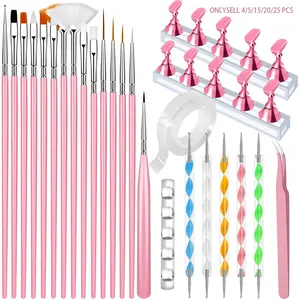 ✨ Professional DIY Nail Art Brush Set｜Includes Painting Brushes, Dotting Pen, Magnetic Nail Stand, Double-Sided Tape, Tweezers & Brush Stand – Multiple Combinations Available – DIY Nail Art Tools｜Recommended by Nail Technicians Nail Art Kit