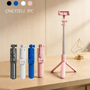 Mini Foldable Selfie Stick with Integrated Tripod, Wireless Detachable Shutter, Compact Phone Holder for Vlogging, Universal Smartphone Compatible