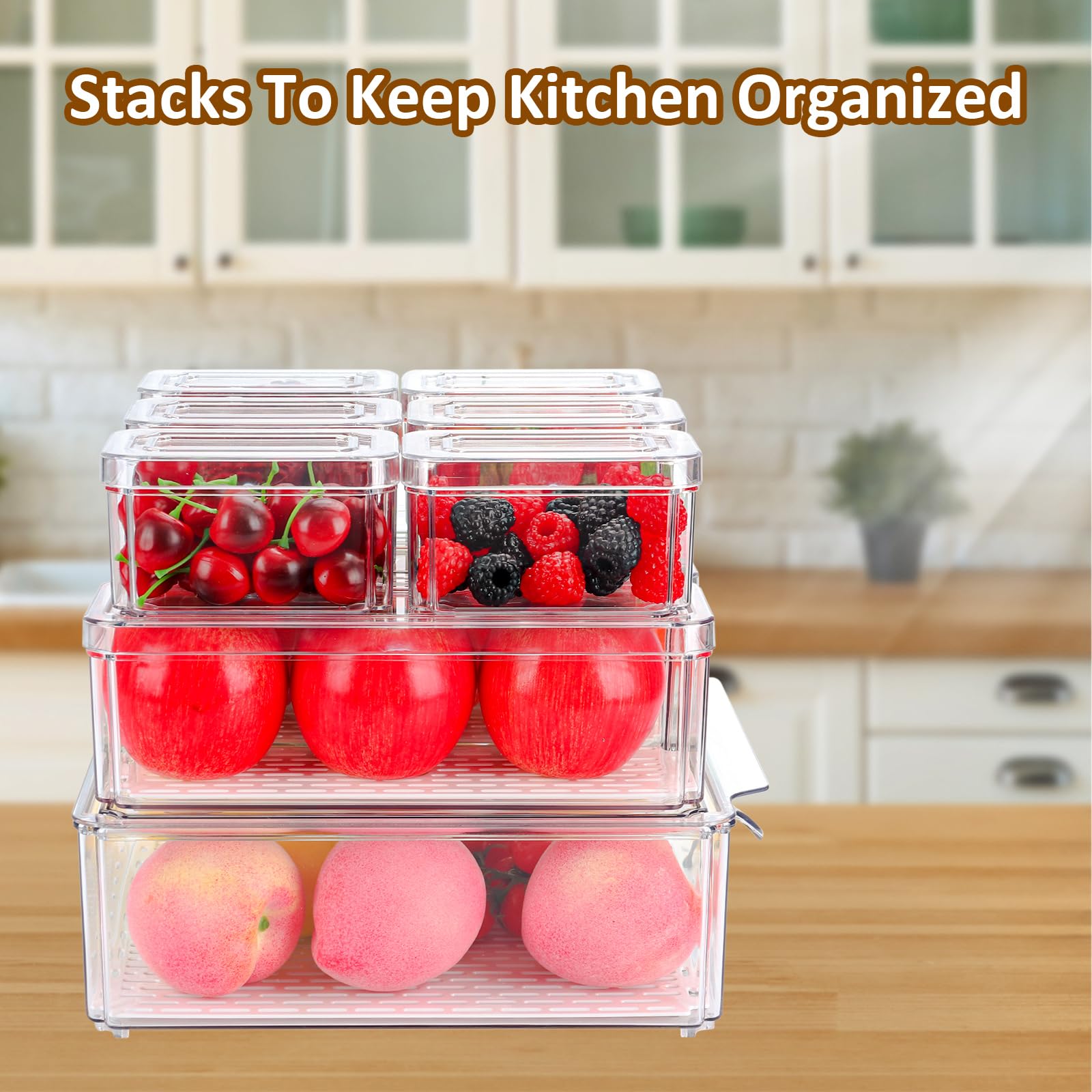 10 Pack Stackable Refrigerator Organizer Bins with Lids | Fridge Storage Containers for Kitchen | Organizadores Para Refrigerador for Food | Cabinets, Fruits, Vegetables, Cereals fridge Containers | Home Must Have! 10 Pack Stackable Refrigerator Organizer Bins with Lids | Fridge Storage Containers for Kitchen | Organizadores Para Refrigerador for Food | Cabinets, Fruits, Vegetables, Cereals fridge Containers | Home Must Have!