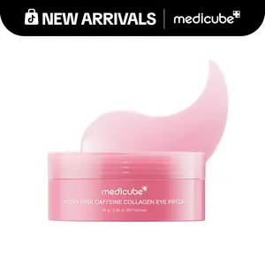 [NEW] [medicube] PDRN Pink Caffeine Collagen Eye Patch for Night CareㅣFuller-Looking Eye Area, Under-Eye Puffiness, Dark Circles Care for Smooth, Radiant & Youthful-Looking | Korean Skincare, K-Beauty