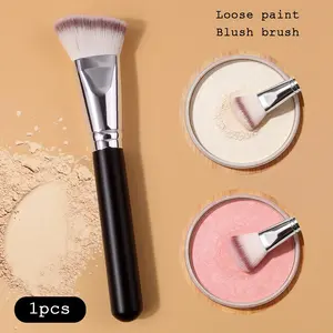 1 PCS Soft Fiber Hairbrush with Curved Head - Soft Cosmetic Brushes Suitable for Foundation Brush, Blush Brush, Contour Brush, Concealer Brush, Setting Brush, and Makeup Blending Brush. A natural and even makeup application, portable makeup tool