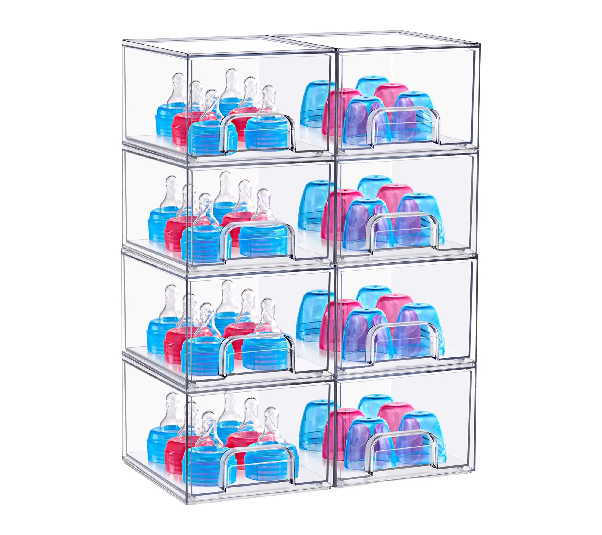 Sorbus Stackable Acrylic Storage Drawers Clear Small - 8 Pack