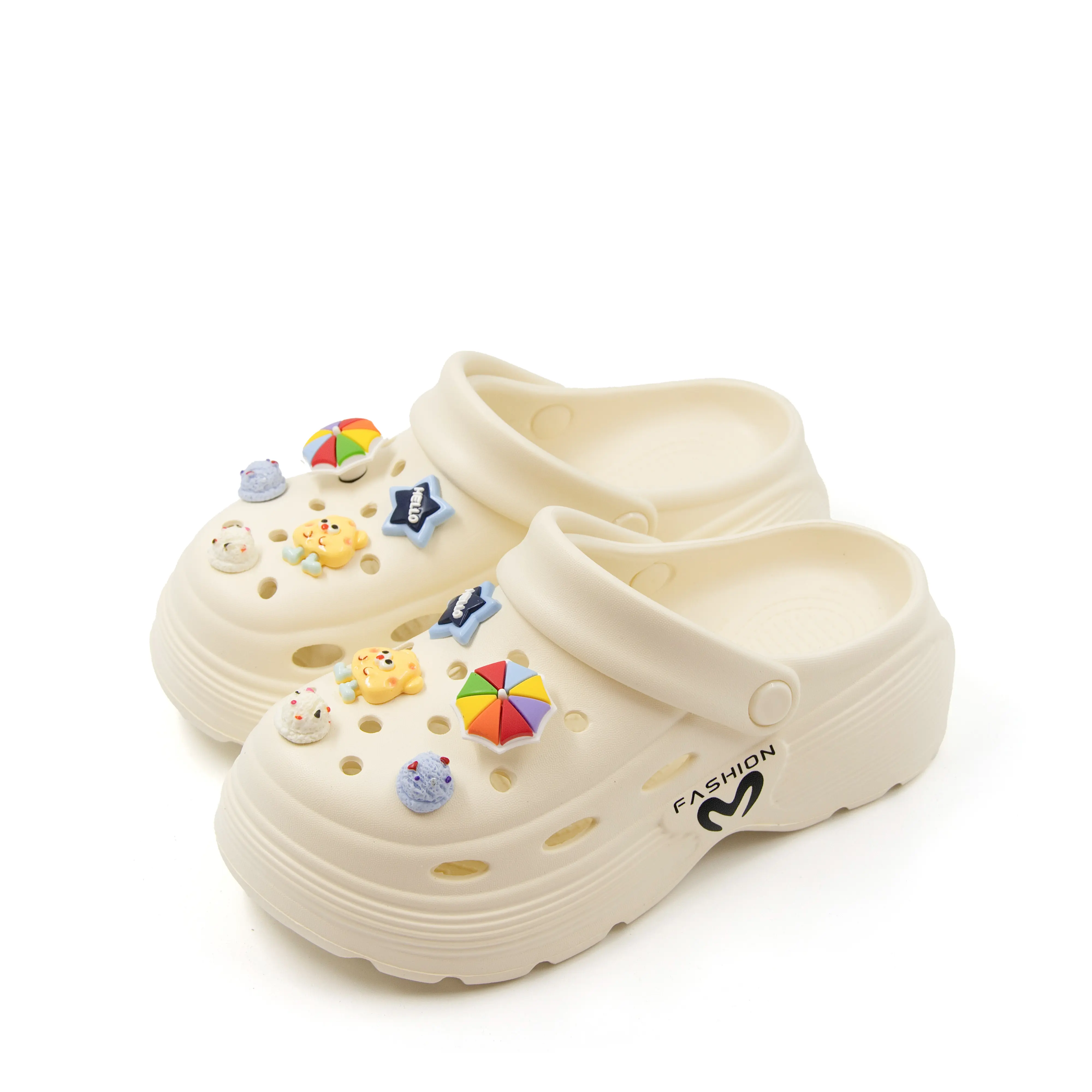 GRIP&GO Women's Casual Sandals - Playful Decorations, EVA Material, Soft, Breathable, Cool Antislip Comfortable EVA Playful Women's Clogs for Home & Summer Beach Wear, Antislip Women's Clogs