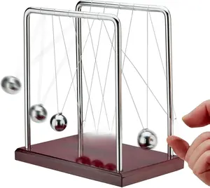 Newton's Cradle Pendulum Balance Balls Science Physics Gadget 5 Beads Brown Kinetic Motion Toy Desktop Decoration Calm Down Fidgets Accessories Physics Learning Desk Toy