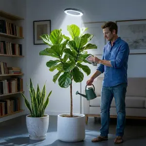Plant Lights For Indoor Growing, Grow Light For Seedlings, Full Spectrum LED Grow Light with 3/9/12H Timer, 3 Color Modes & 10 Dimmable Levels, Height Adjustable 10-59 Inches Desktop Plant Light for Home, Office, Pot