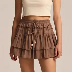 Women's Drawstring High-Waisted Culottes Short Skirt Spring Summer 2026