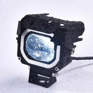Motorcycle LED Spotlight Headlight, 12V Super Bright Dual Color Flashing Light, Work Light Fog Light Driving Light for Motorcycles, High Lumen Headlight