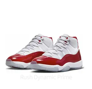 White Leather and Red Patent Leather High-Top Sneakers with Ice Blue Translucent Sole