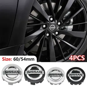 4 Piece 54/60mm Car Wheel HUB Center Cap Emblem Badge Decoration, Rim Markers for Nissan Gtr X-Trail Tiida Qashqai J10 J11 Leaf Kicks Multiple Models