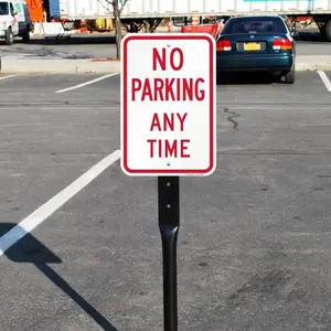 No Parking Any Time Aluminum Sign 12x8 Inch Reflective Red White Outdoor Warning Sign