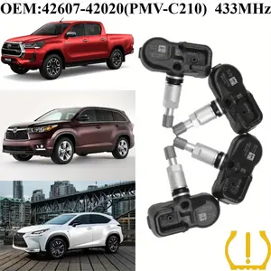 1Pcs/4Pcs OEM#42607-42020(PMV-C210) #433MHz TPMS/Tire Pressure Sensors For #LEXUS:CT/GS/IS/LS/NX/RC-F/RX/GS/LS #TOYOTA:AURIS/AVENSIS/AYGO/COROLLA/FJ-CRUISER/HIACE/HIGHLANDER/KLUGER/HILUX/iQ/LAND-CRUISER/PRADO/MIRAI/PRIUS/RAV4/TUNDRA/VENZA/VERSO/YARIS