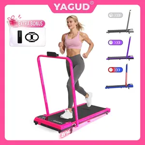 【Adjustable Incline】 YAGUD Foldable Treadmill, Low-Noise Motor Walking Pad, 265lbs Weight Capacity, Remote Control & Wheels for Easy mobility, Comes with Free Resistance Bands, Dual Shock-Absorption System Home Gym Equipment, Home Workout Equipment